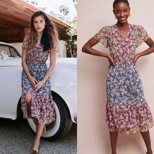 Anthropologie Desert Floral Midi Dress Size M